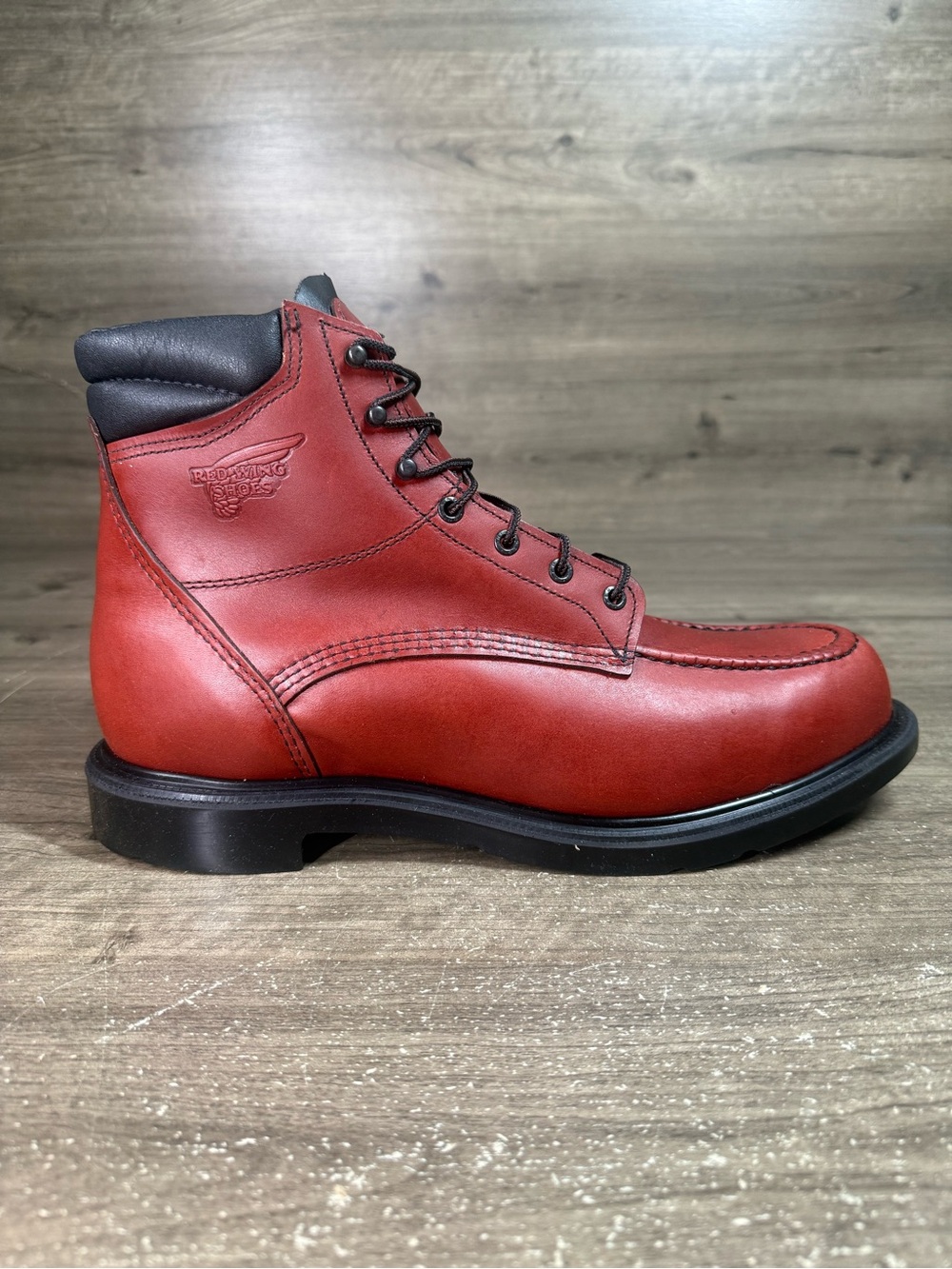 Red Wing 202 Supersole Moc Toe Work Boots Men’s 14 D Made USA Red Brown NOS